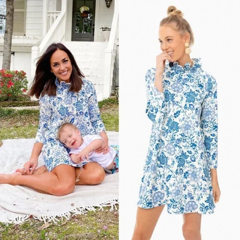 Tuckernuck Daphne Chintz Blue Floral Dress